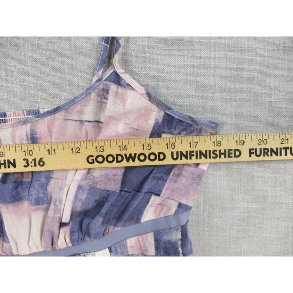 Simply Vera Vera Wang Womens Abstract Print Midi Dress L Purple & Pink Sleeveles - Picture 5 of 12